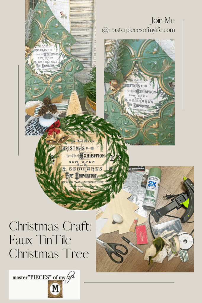 christmas tree faux tin tile feature Pinterest
