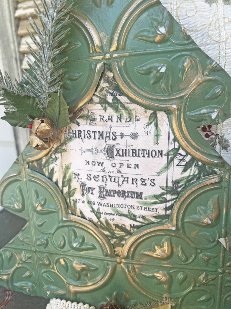 Christmas in July: Faux Tin Tile Christmas Tree Craft