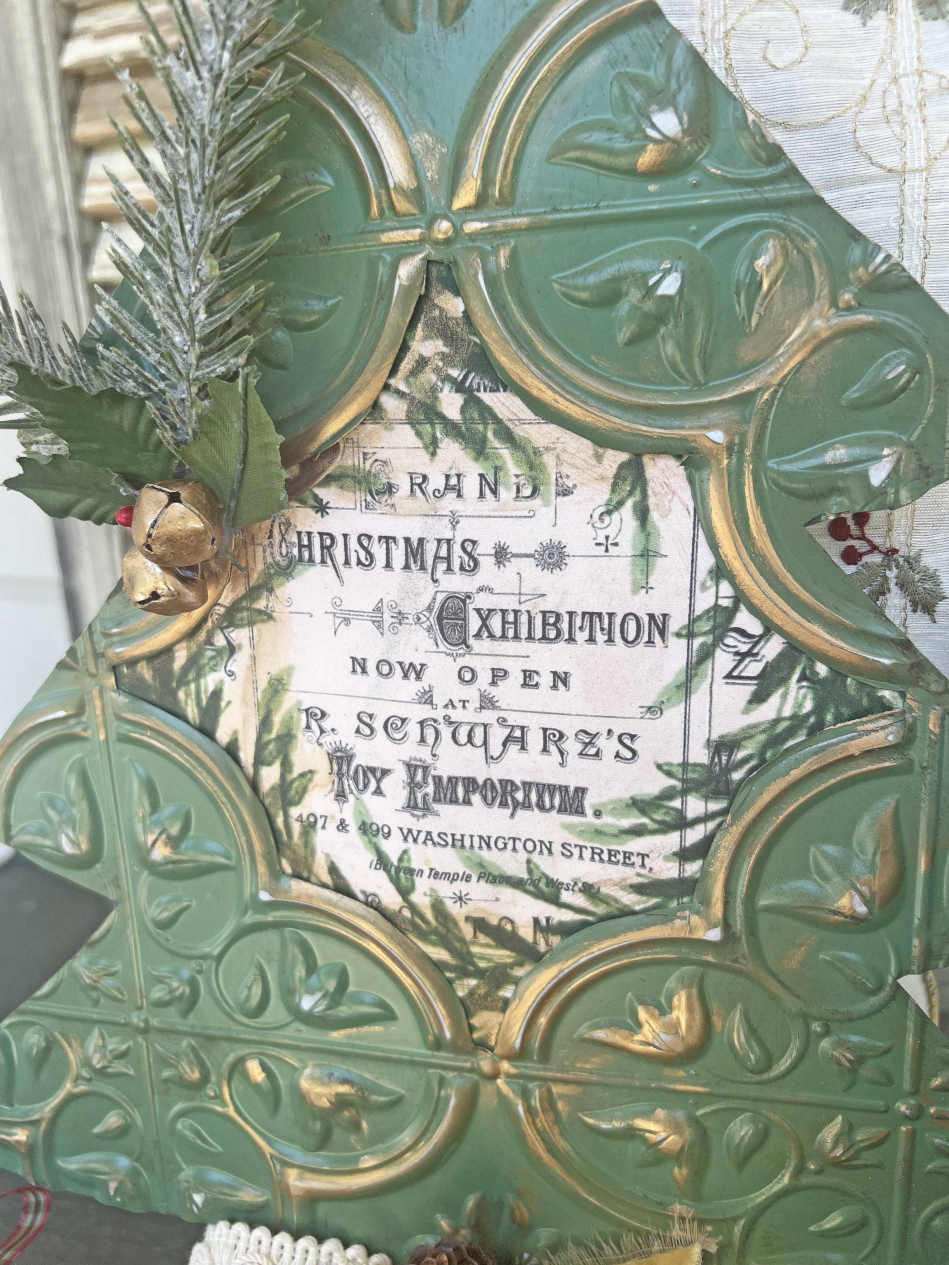 Christmas in July: Faux Tin Tile Christmas Tree Craft