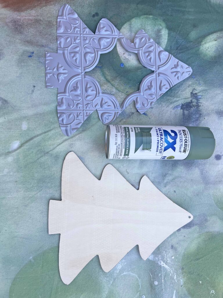 christmas tree faux tin tile