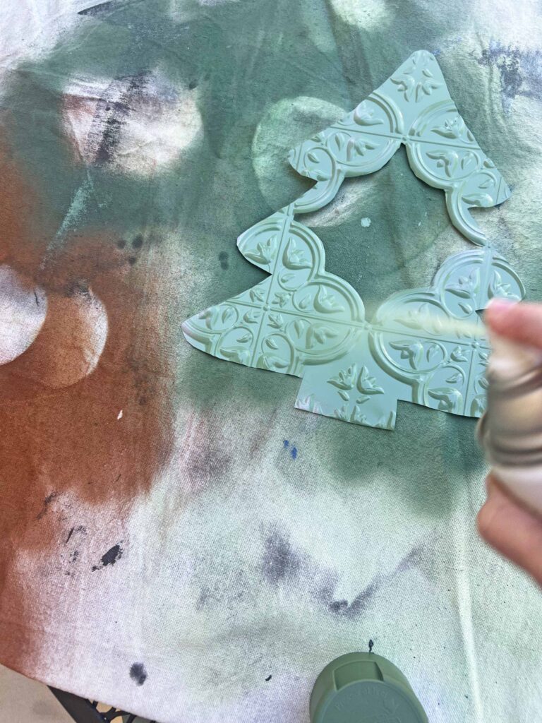 christmas tree faux tin tile