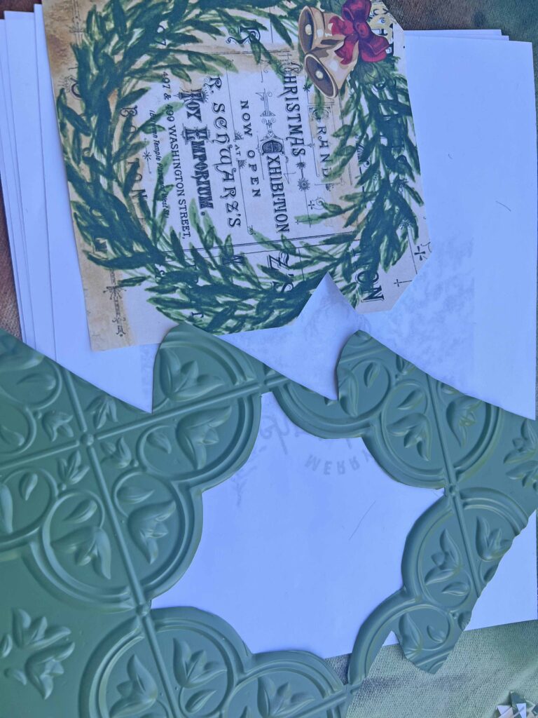 christmas tree faux tin tile