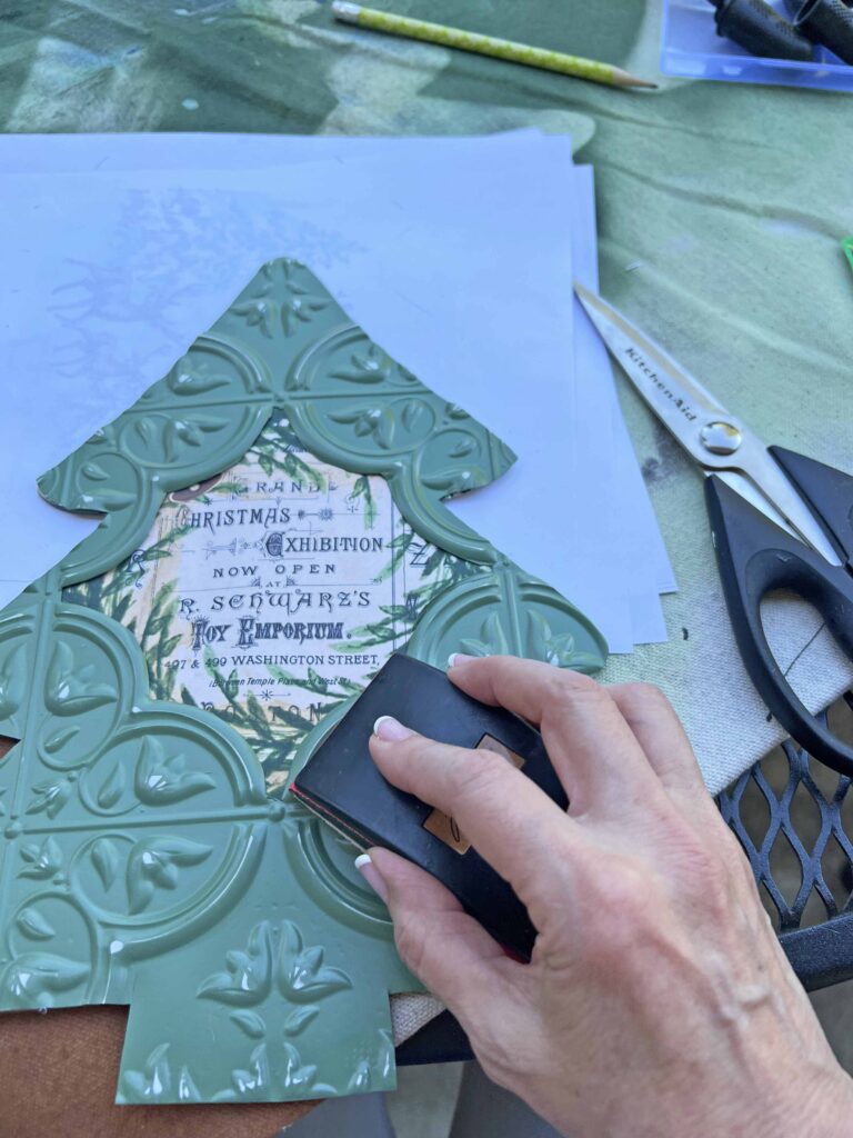 christmas tree faux tin tile