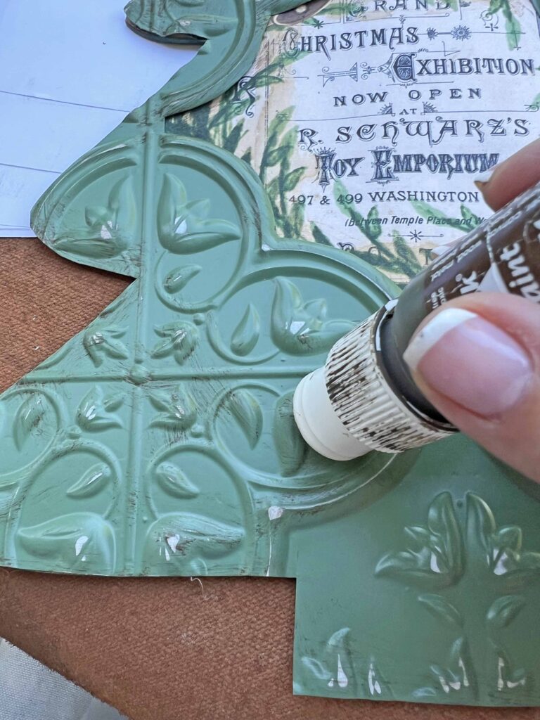 christmas tree faux tin tile feature