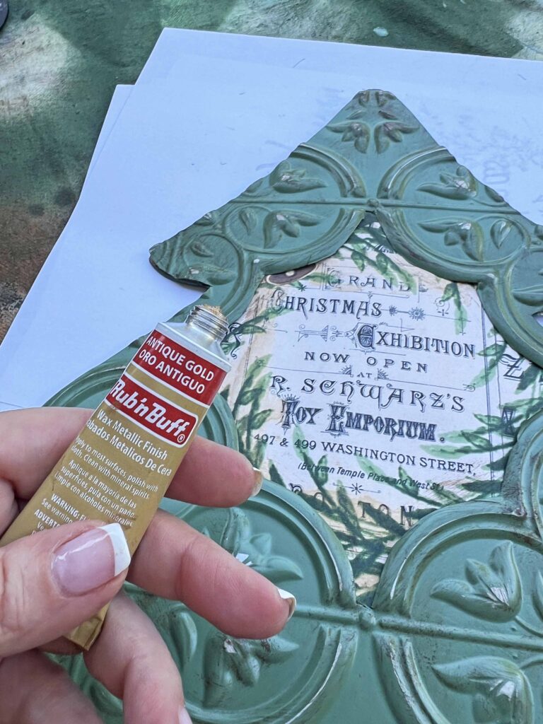 christmas tree faux tin tile feature