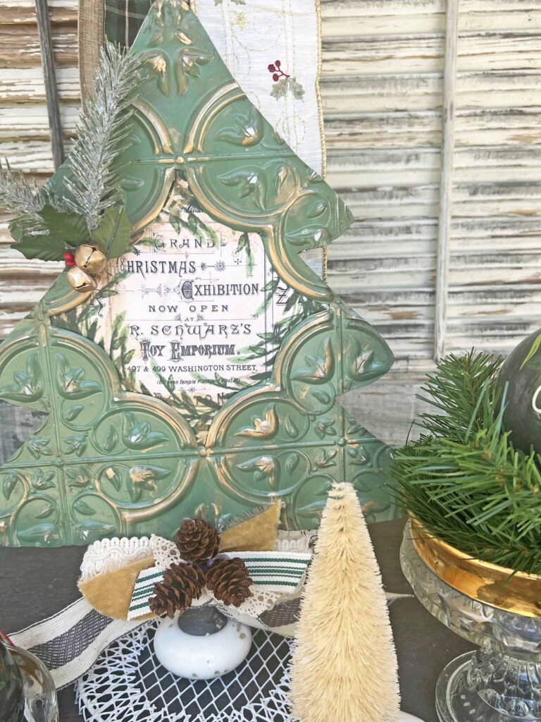 Christmas in July: Faux Tin Tile Christmas Tree Craft