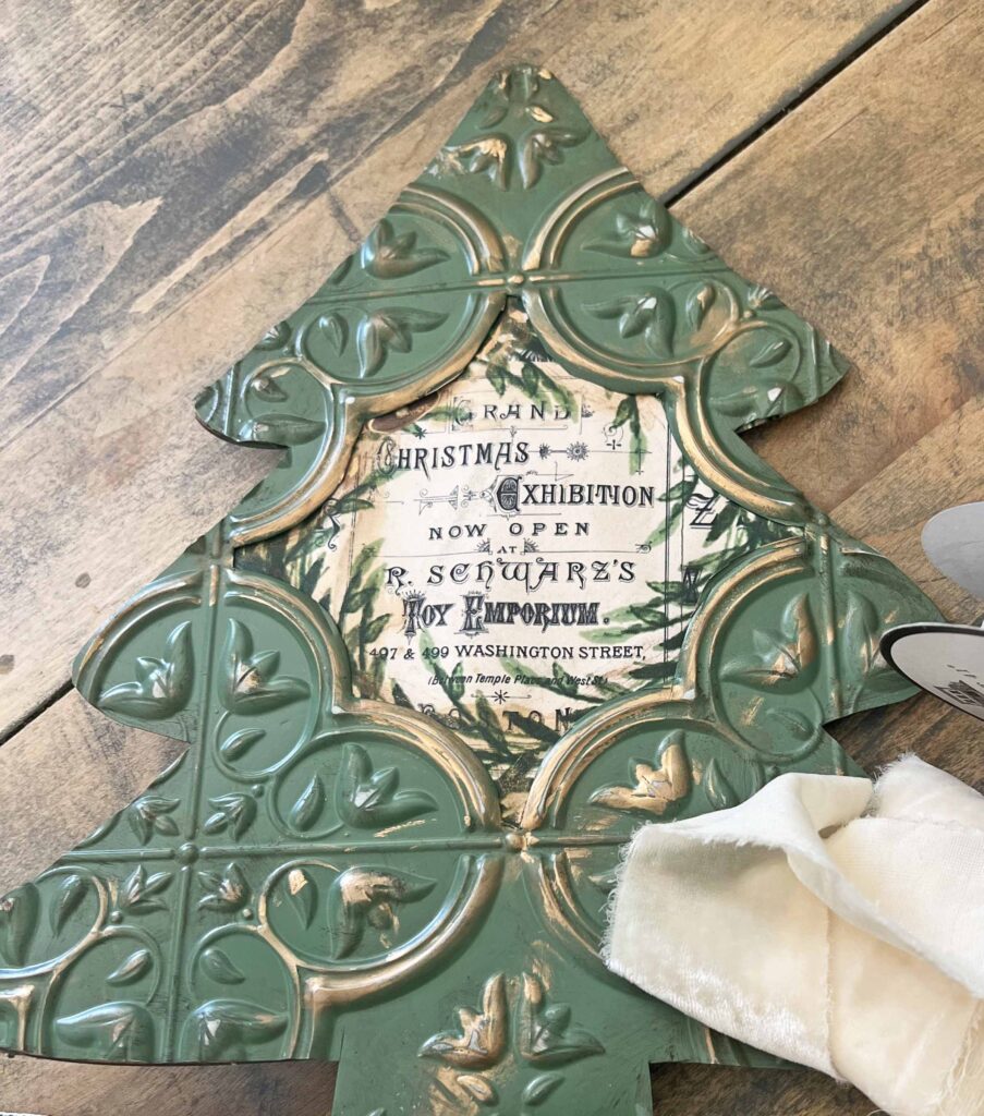 christmas tree faux tin tile feature