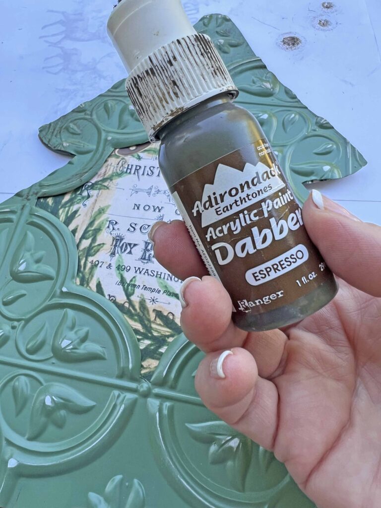 christmas tree faux tin tile feature