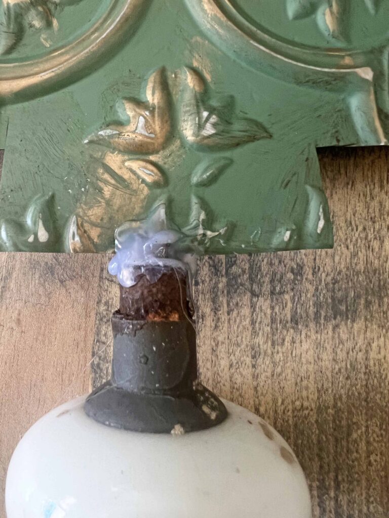 christmas tree faux tin tile feature