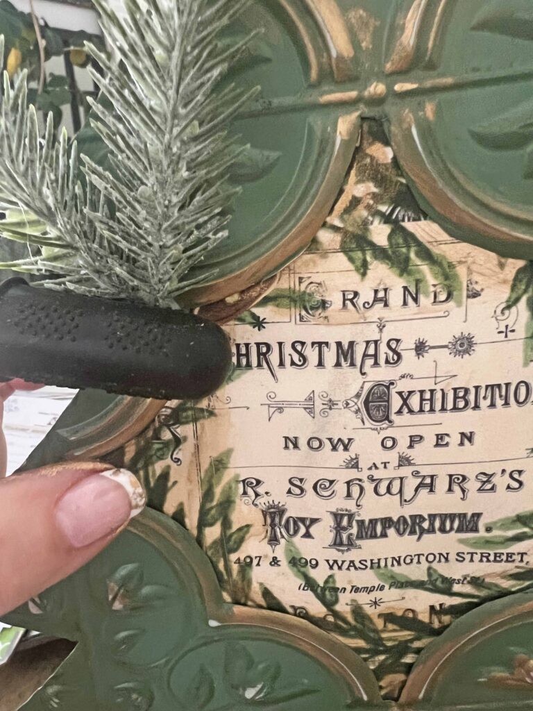 christmas tree faux tin tile feature