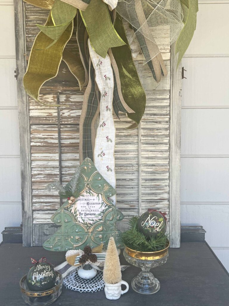 christmas tree faux tin tile feature