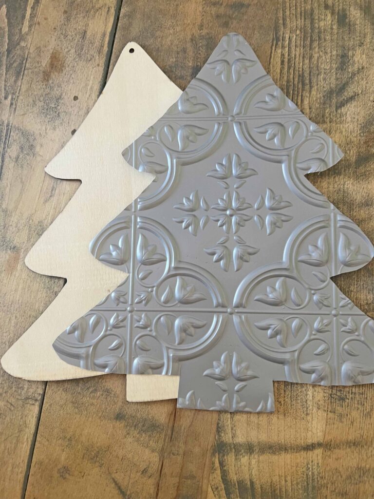 christmas tree faux tin tile