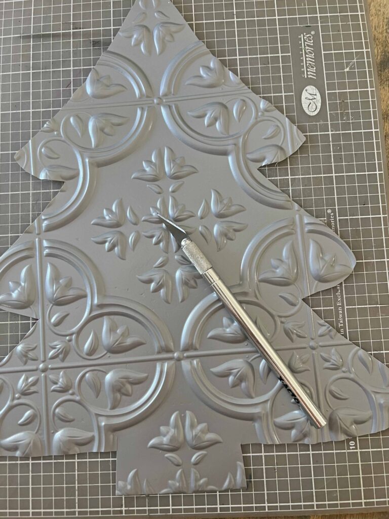 christmas tree faux tin tile