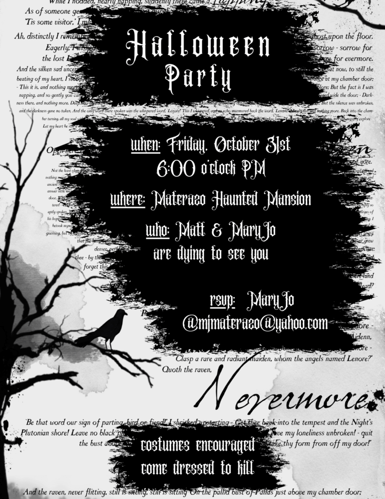 Halloween Party Printables Nevermore