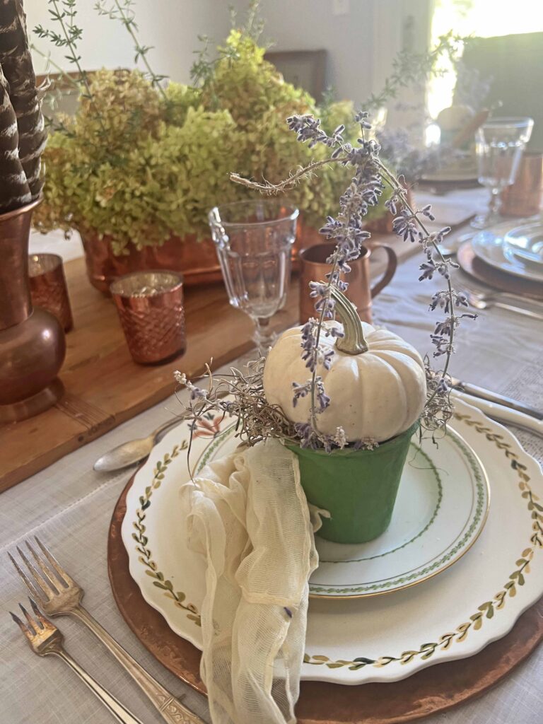 early fall foraged table setting