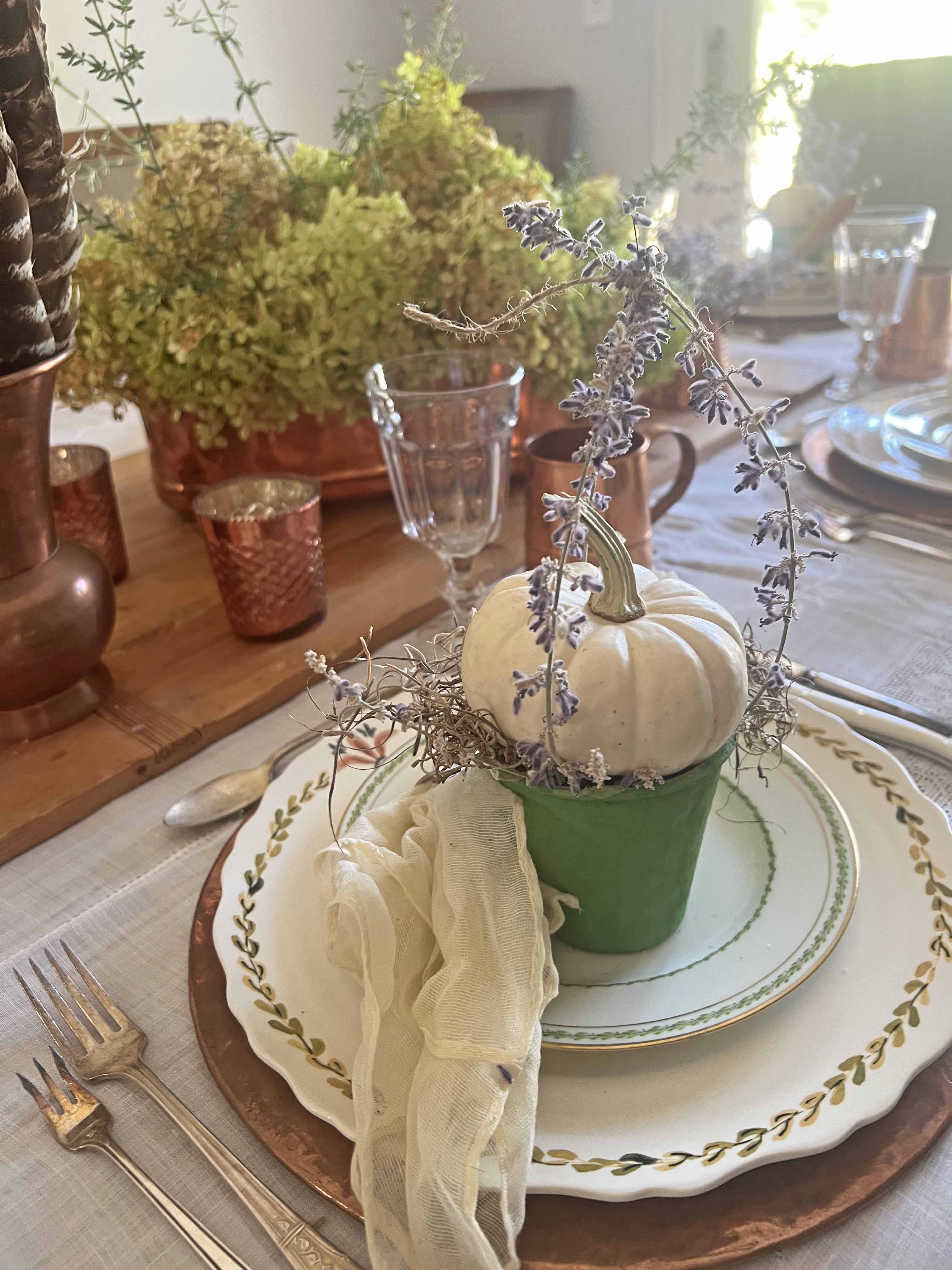 early fall foraged table setting