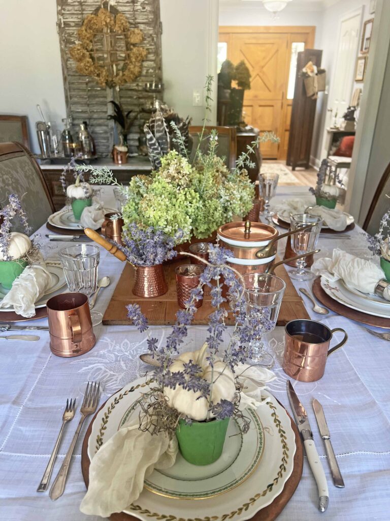 early fall foraged table setting