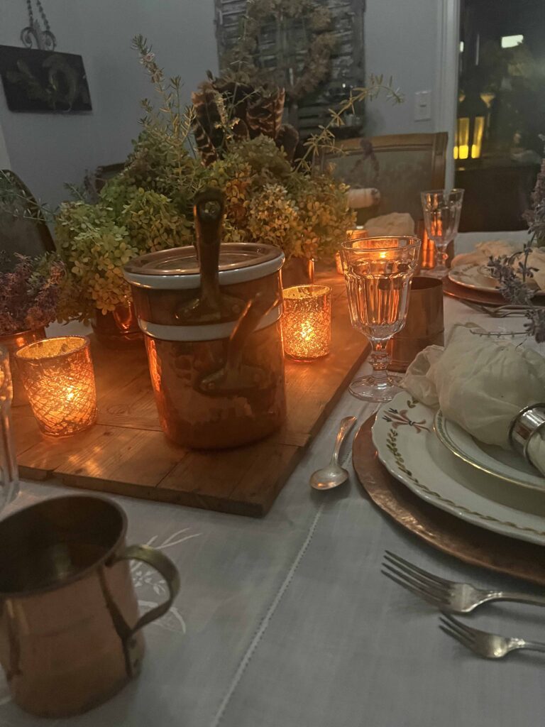 early fall foraged table setting