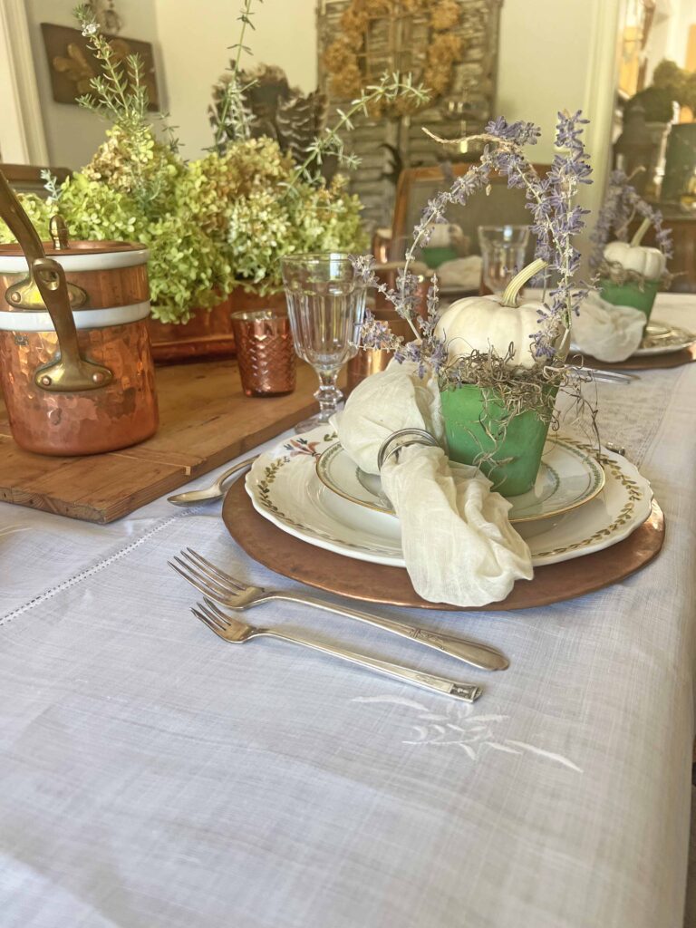 early fall foraged table setting