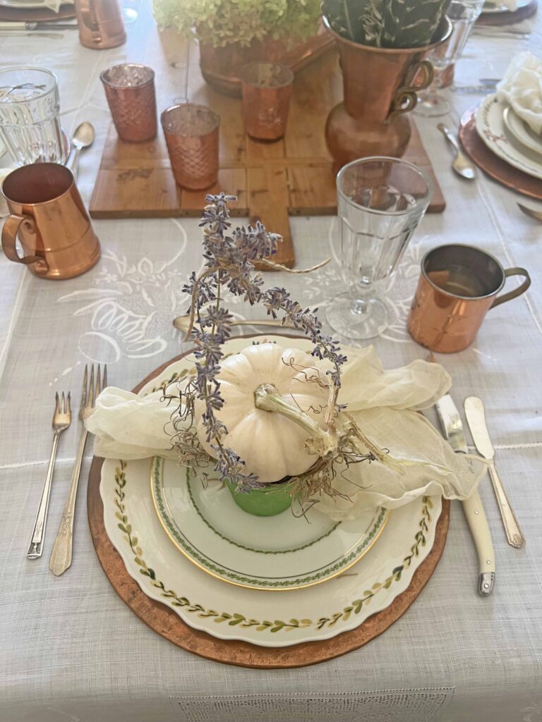 early fall foraged table setting