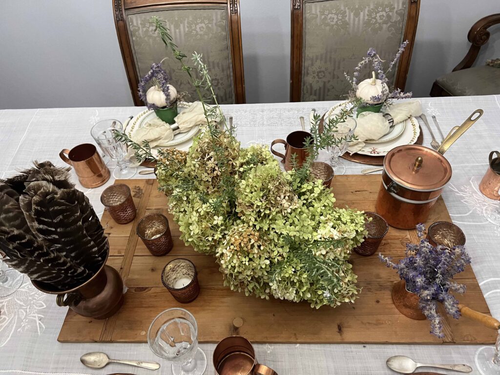 early fall foraged table setting