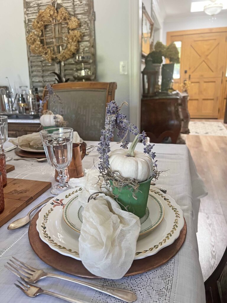 early fall foraged table setting