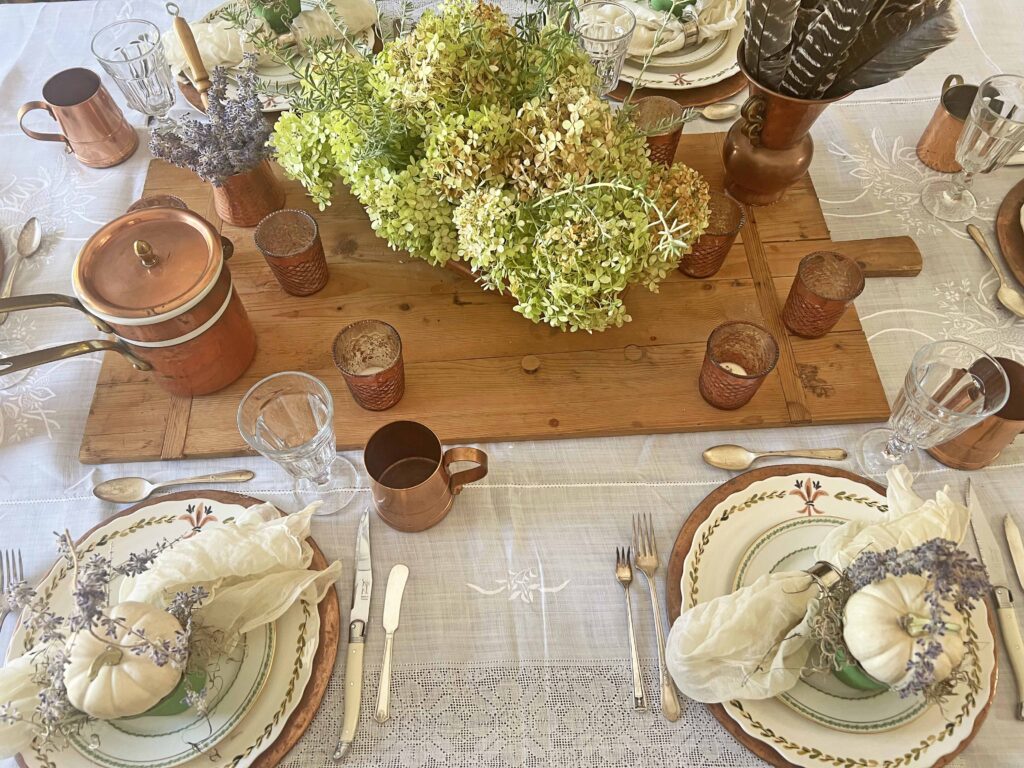 early fall foraged table setting