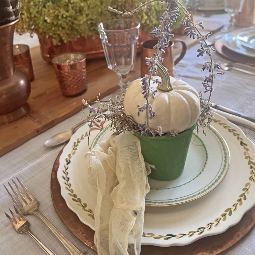 early fall foraged table setting