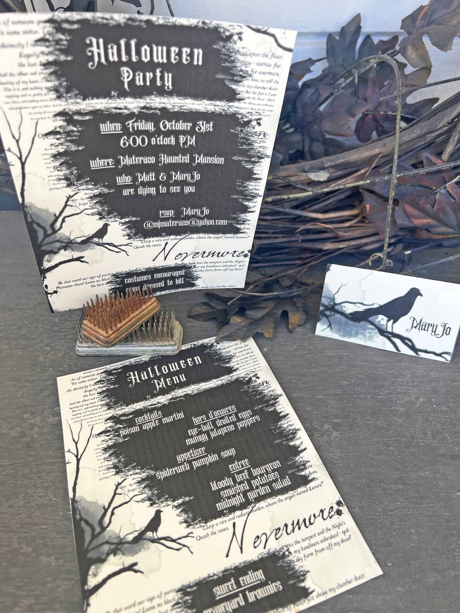 Halloween Party Printables Nevermore