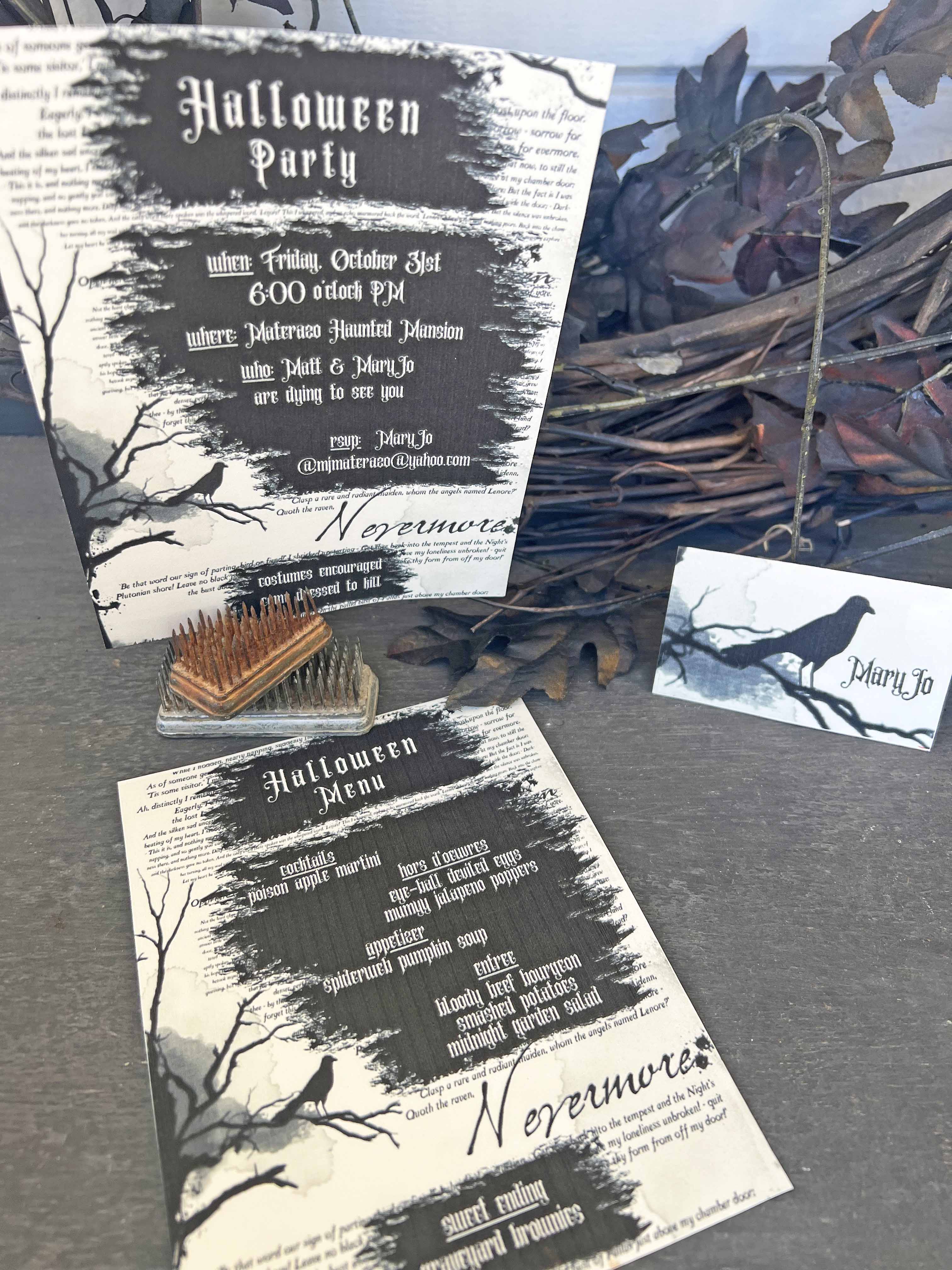 Halloween Party Printables Nevermore