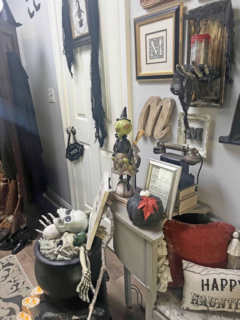 the Witch Is In Halloween entry way decor