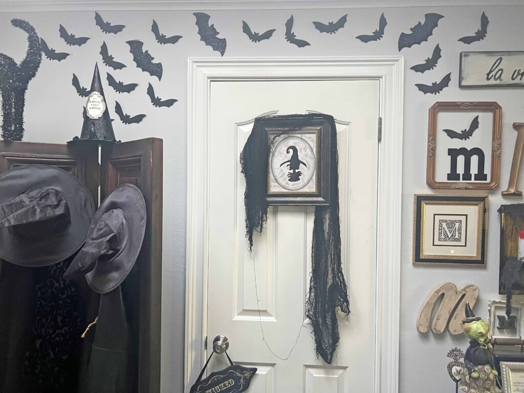 the Witch Is In Halloween entry way decor