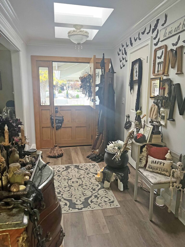 the Witch Is In Halloween entry way decor