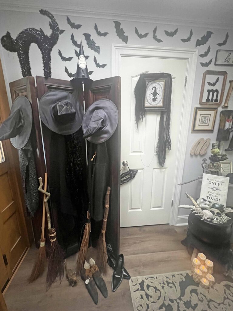 the Witch Is In Halloween entry way decor
