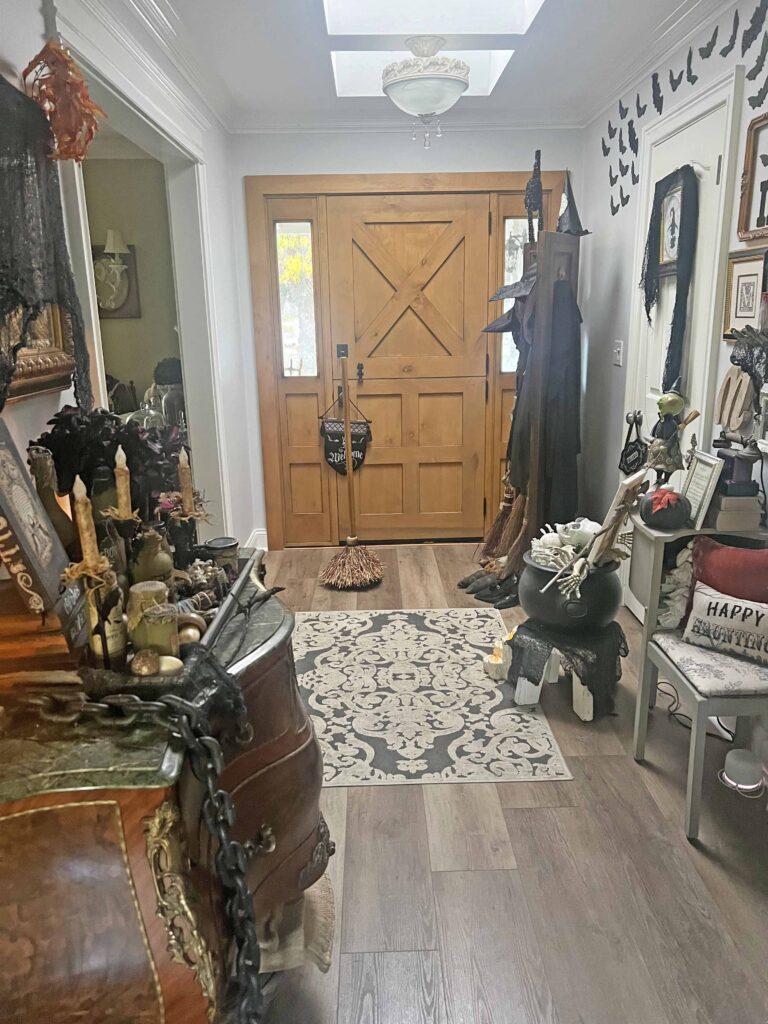 the Witch Is In Halloween entry way decor