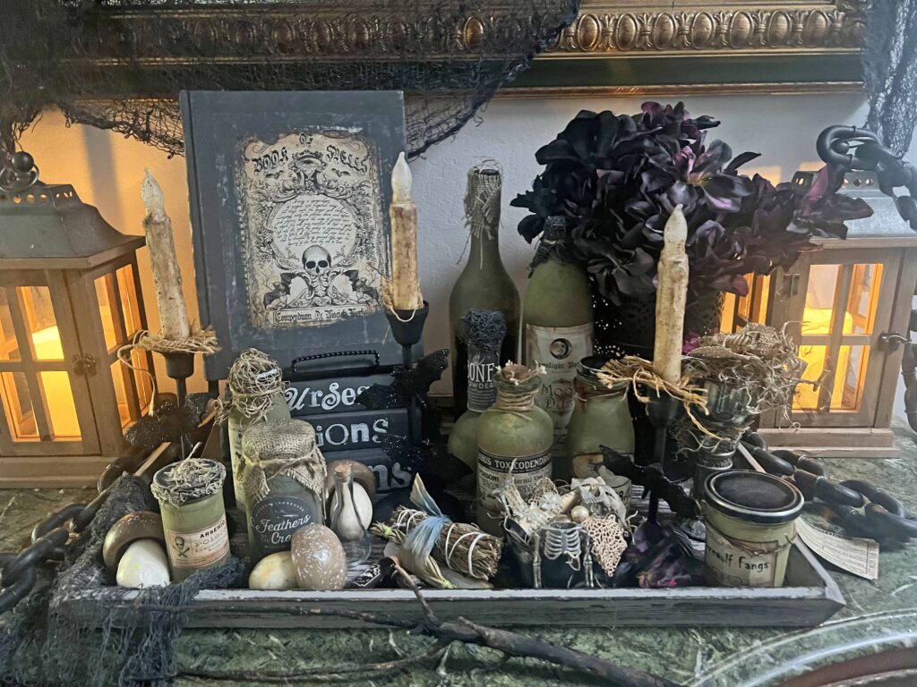 the Witch Is In Halloween entry way decor