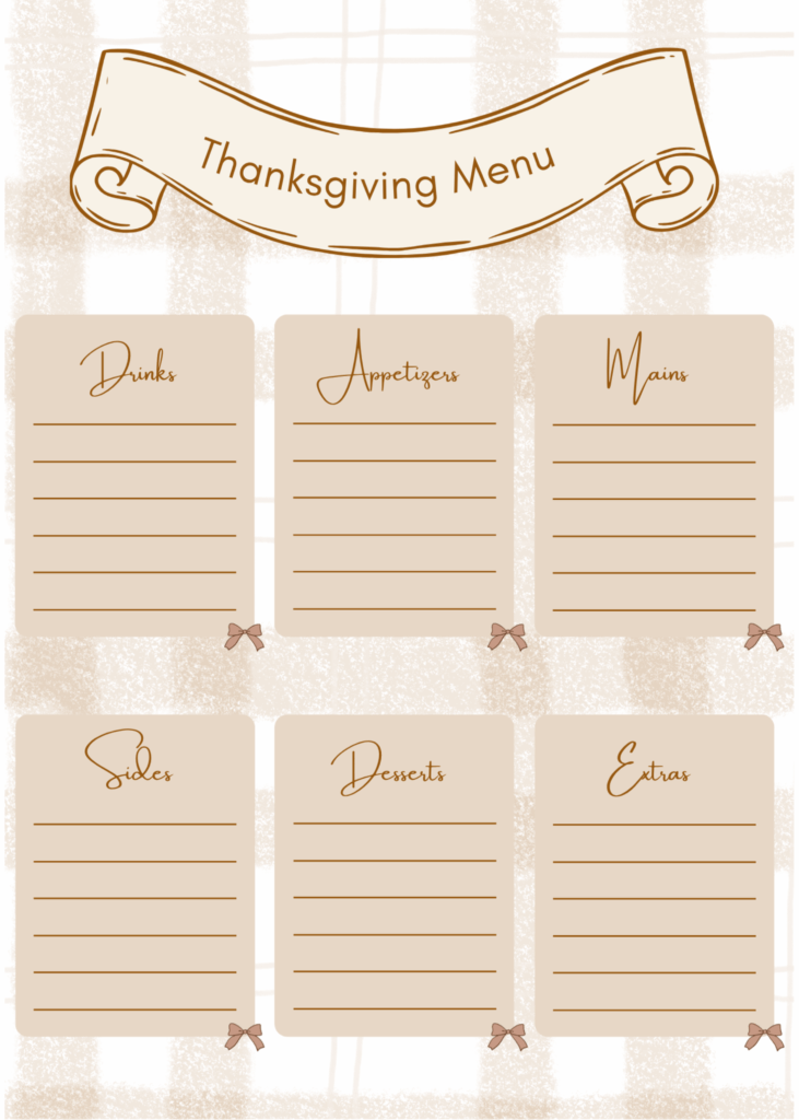 Thanksgiving Guide with Free Printable Panner