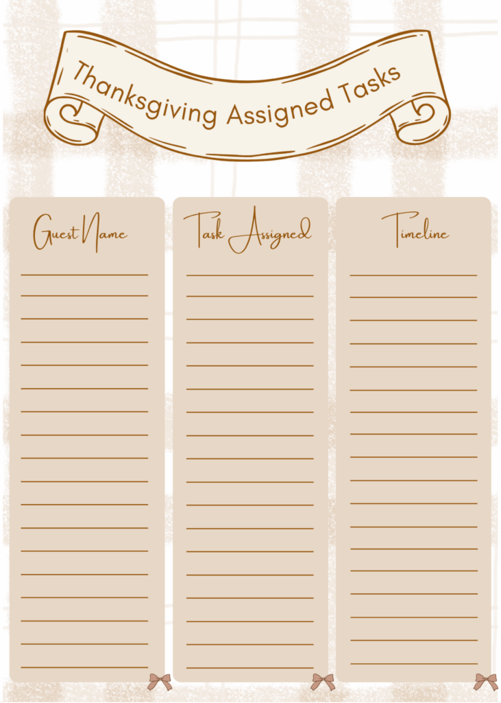 Thanksgiving Guide with Free Printable Panner