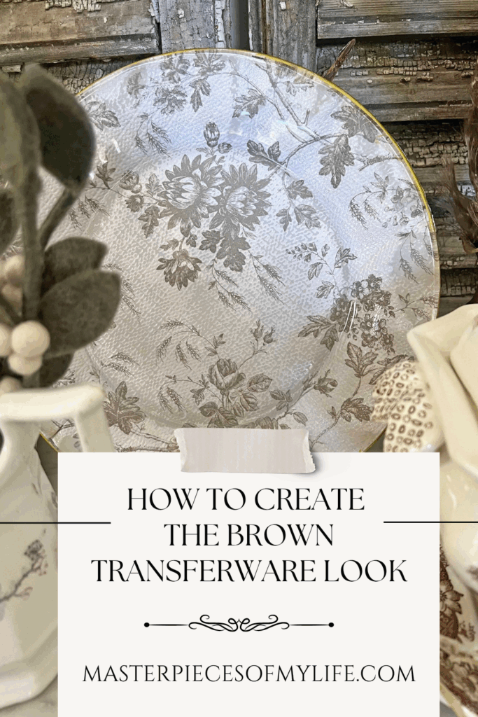 Brown Transferware hack DIY Pinterest