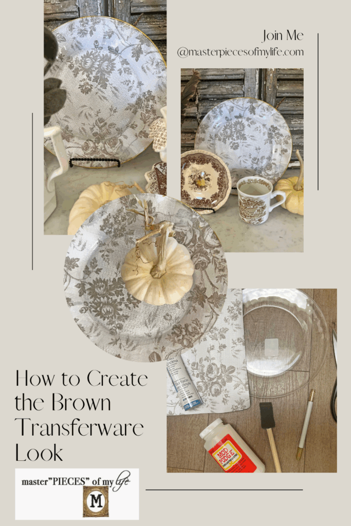 Brown Transferware hack DIY Pinterest