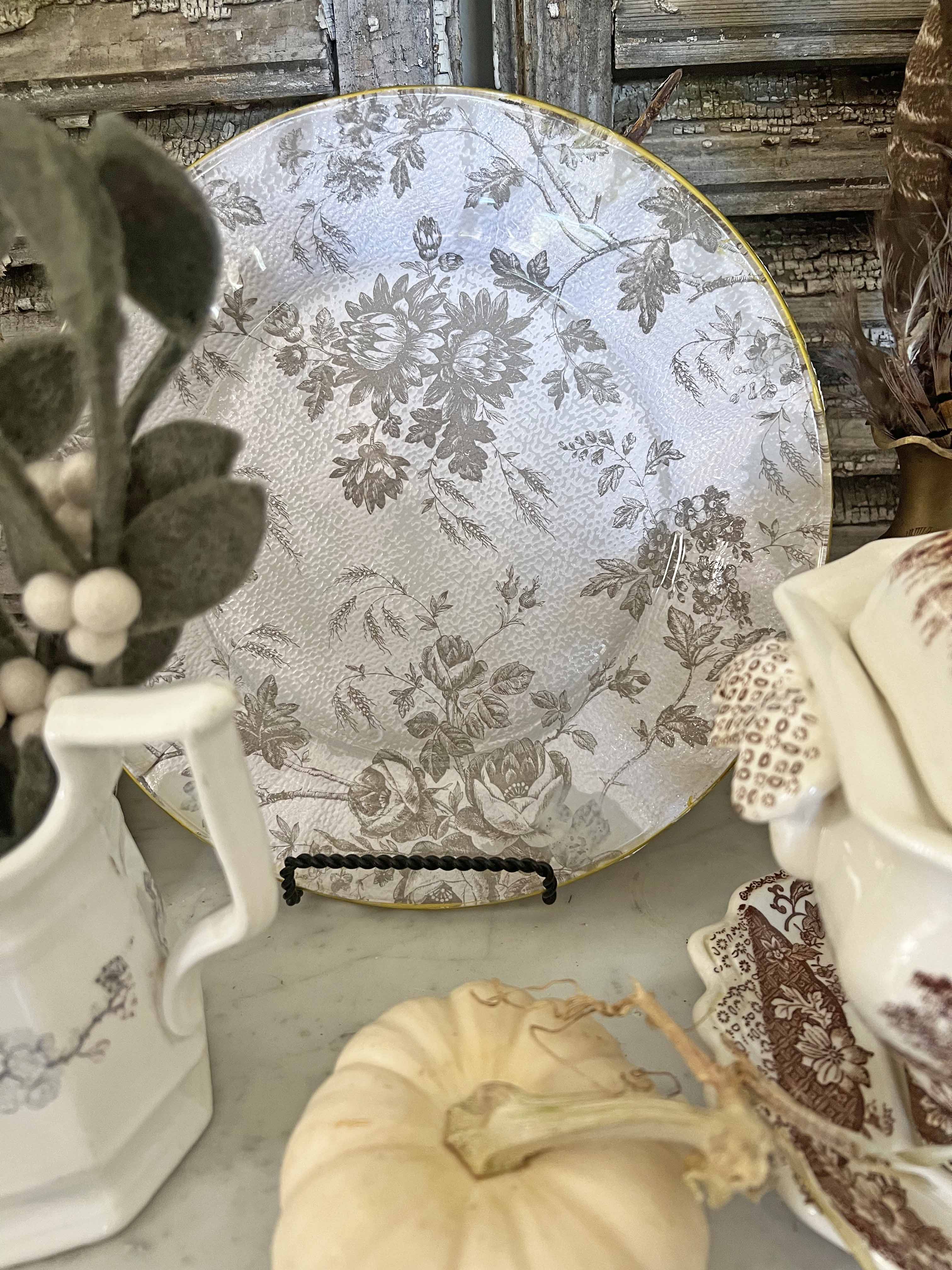 Brown Transferware hack DIY