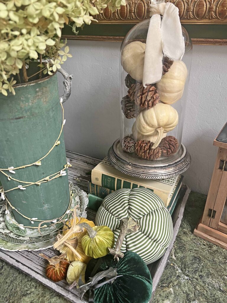 Fall seasonal decor vignette swap done easily