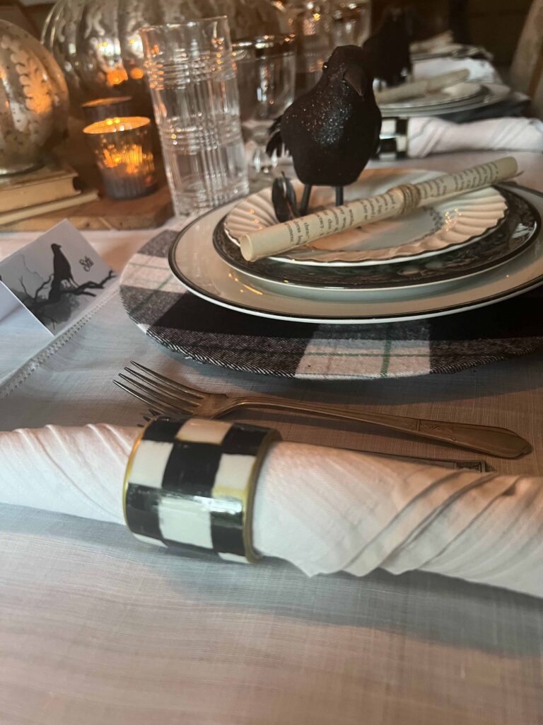 Nevermore themed Halloween Table design