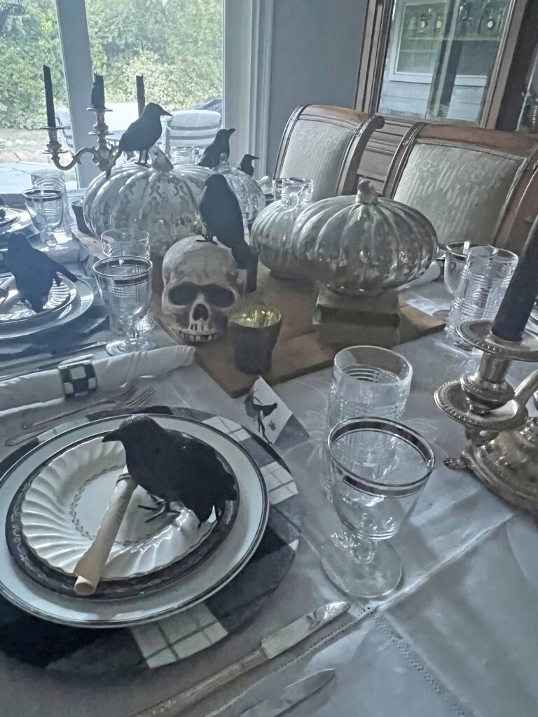 Nevermore themed Halloween Table design