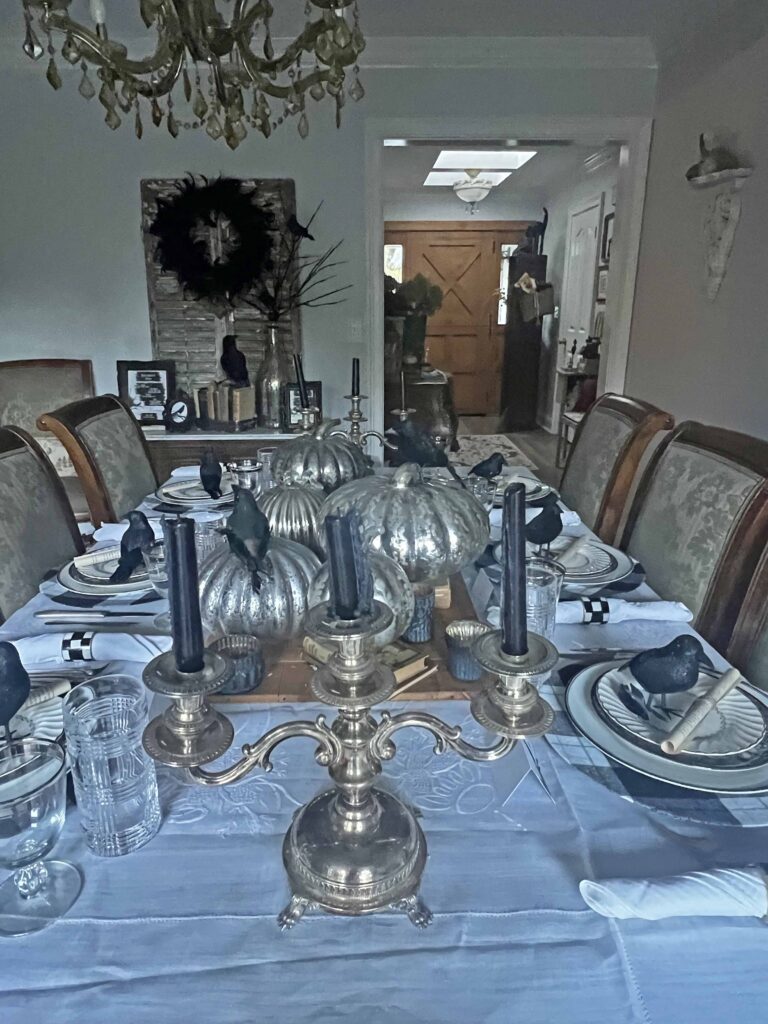 Nevermore themed Halloween Table design