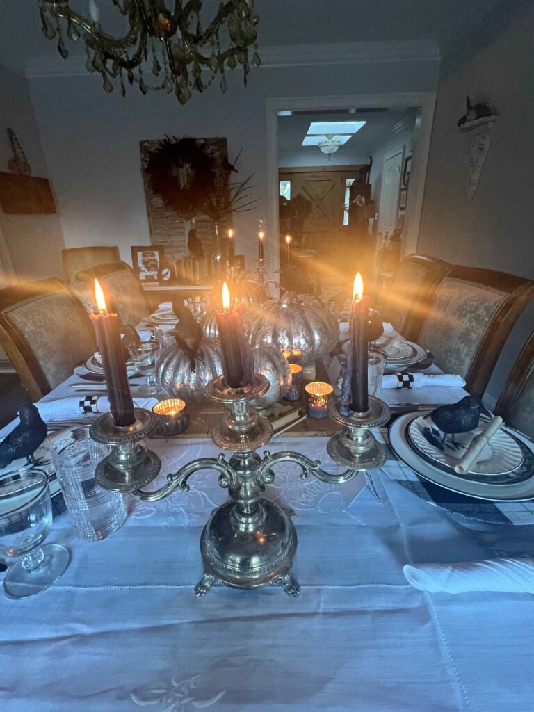 Nevermore themed Halloween Table design