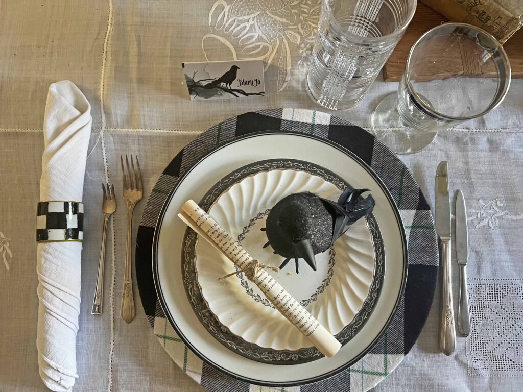 Nevermore themed Halloween Table design