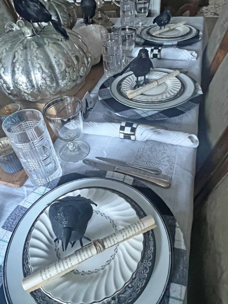 Nevermore themed Halloween Table design