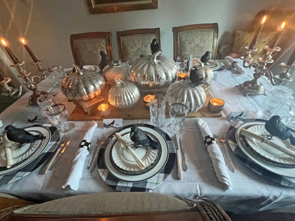 Nevermore themed Halloween Table design
