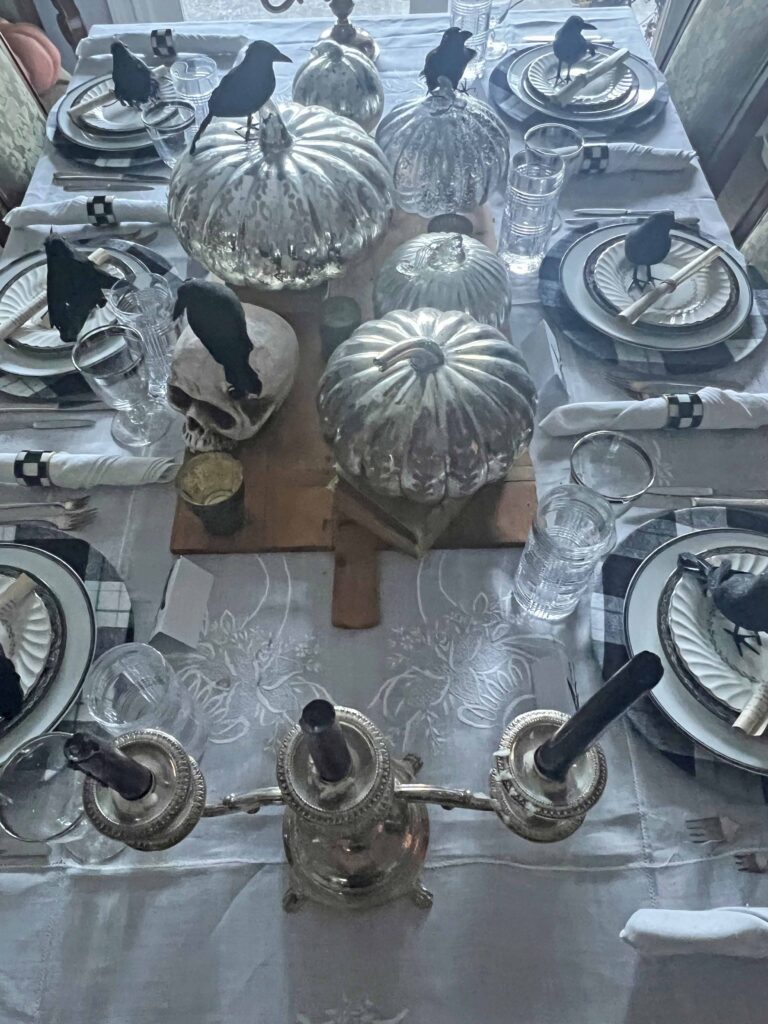Nevermore themed Halloween Table design